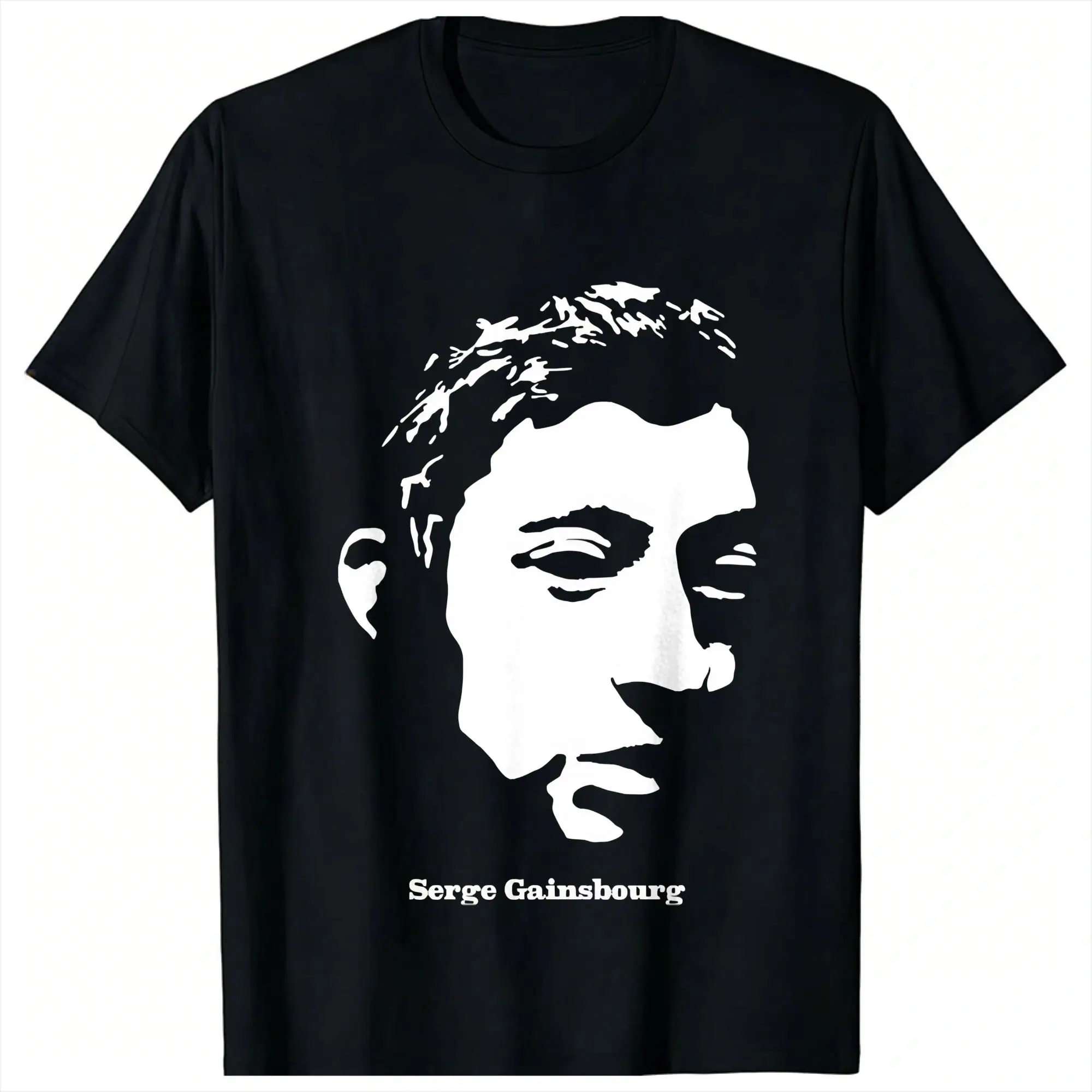 Serge Gainsbourg T-Shirt  Leisure T-Shirts Short Sleeve Vintage Tshirt Beach Cotton Crew Neck Oversized Tees