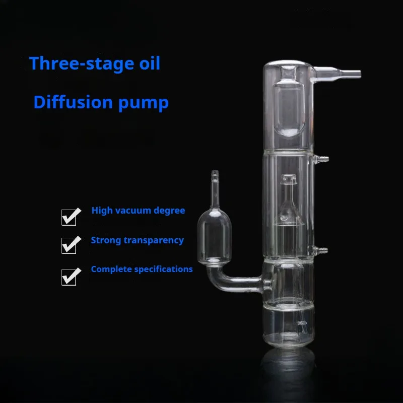 Three Four Stage High Vacuum Diffusion Pump Borosilicate Glass Lab Diffusion Pump for Laboratory Vacuum Systems