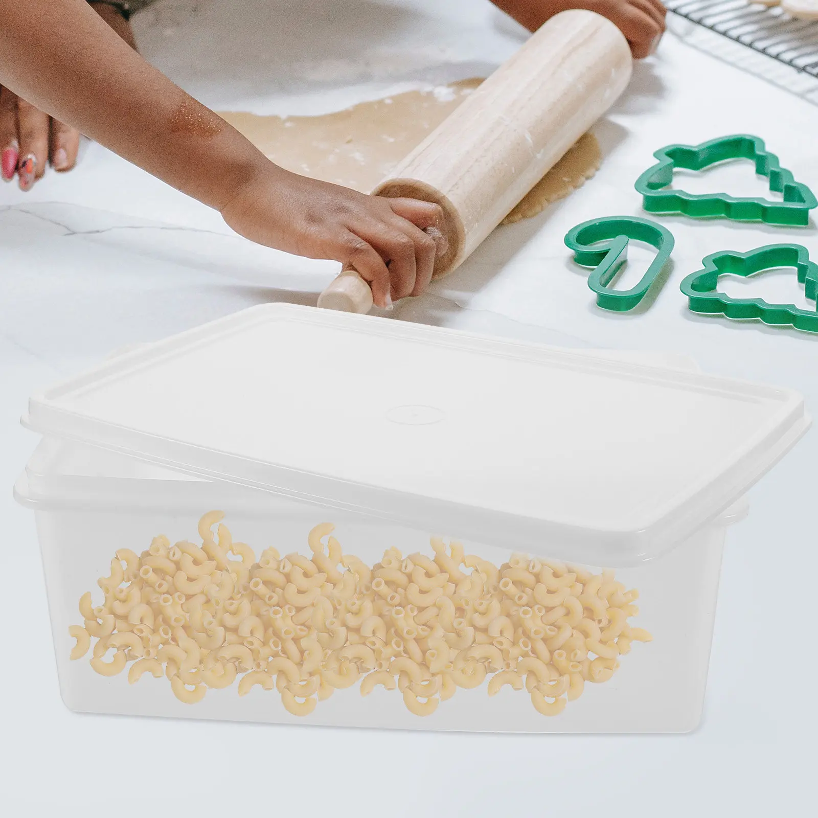 3.3L Food Storage Box Single Layer Plastic Crisper Transparent Rectangular Lid Stackable Kitchen Home Refrigerator Freezer Safe