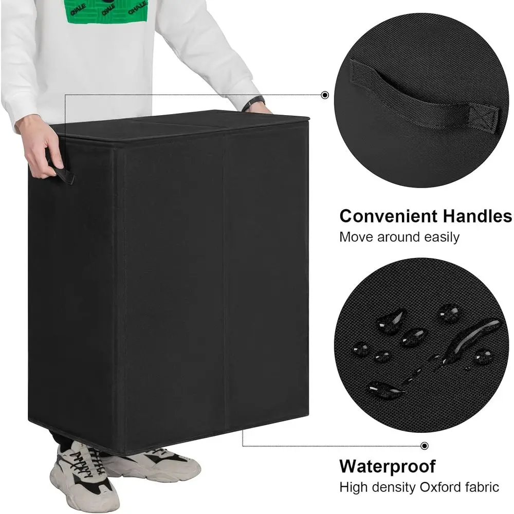 Double Compartment Laundry Basket