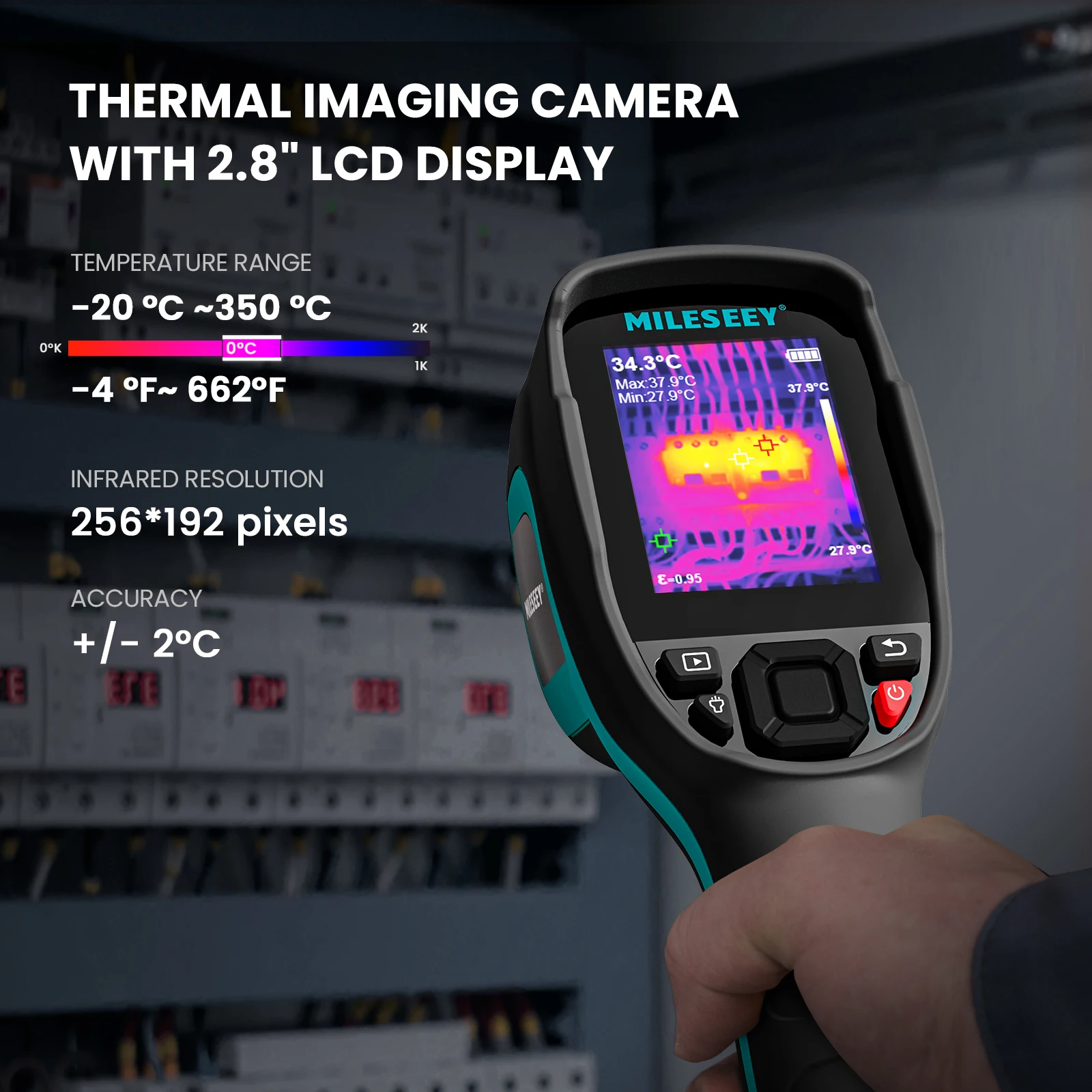 MILESEEY TR256E TR256B Thermometer,256X192 High Resolution,High Temperature Tracking,PCB Repair,Floor heating Detection Analyser