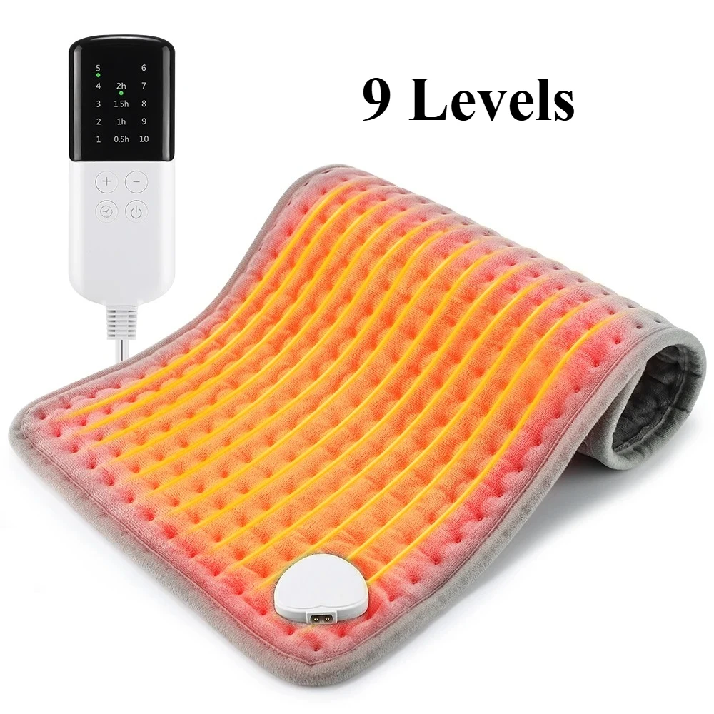 

9-уровневое электрическое одеяло, горячий компрессионный коврик для ног, спины, рук, грелка, регулировка температуры, быстрый нагрев, термоковрик 30x60 см