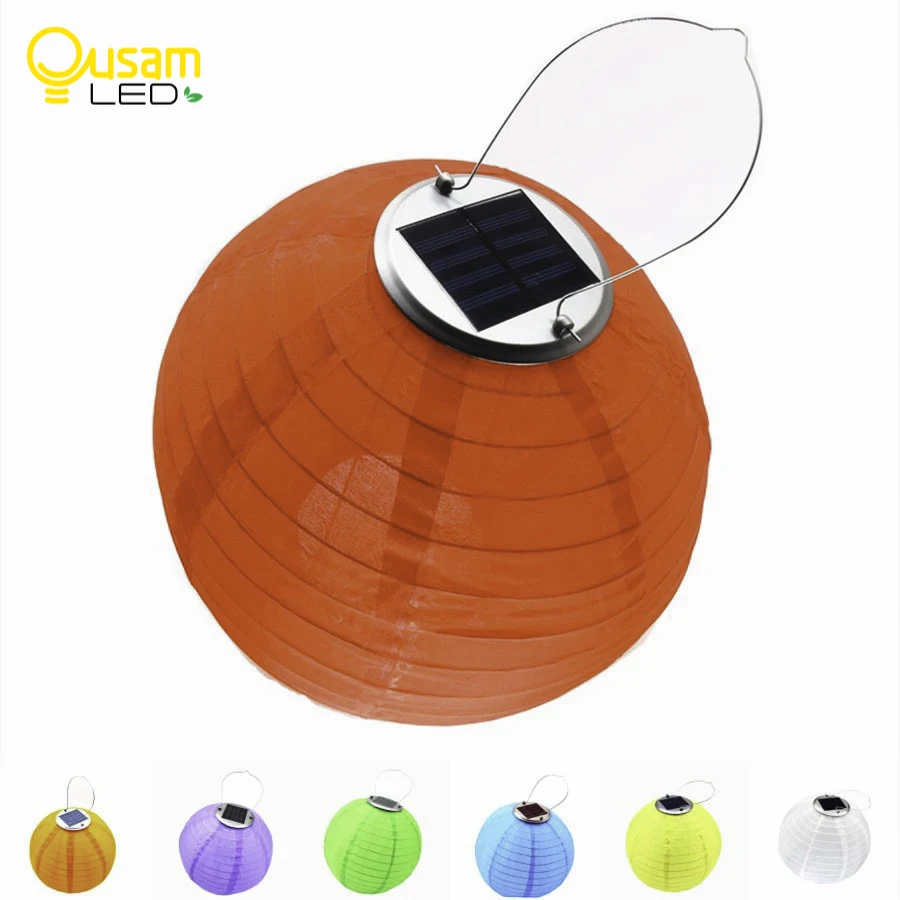 Chinese Lantern LED Lamp Outdoor Decoration Balls Light Solar Lantern Party Decoration Nylon Waterproof Lantern Auto On