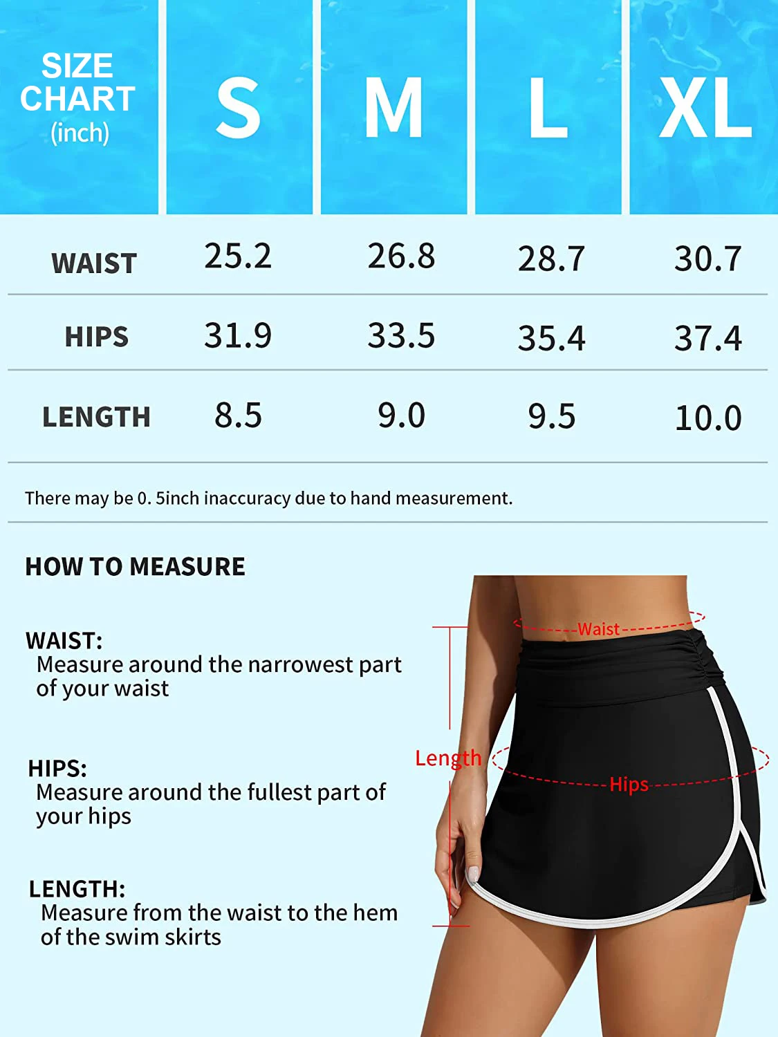 Anfilia Women High Waist Mini Swimming Skirt Elastic Built-in Boyleg Shorts Tankini Bikini Bottom Color Block Swimwear