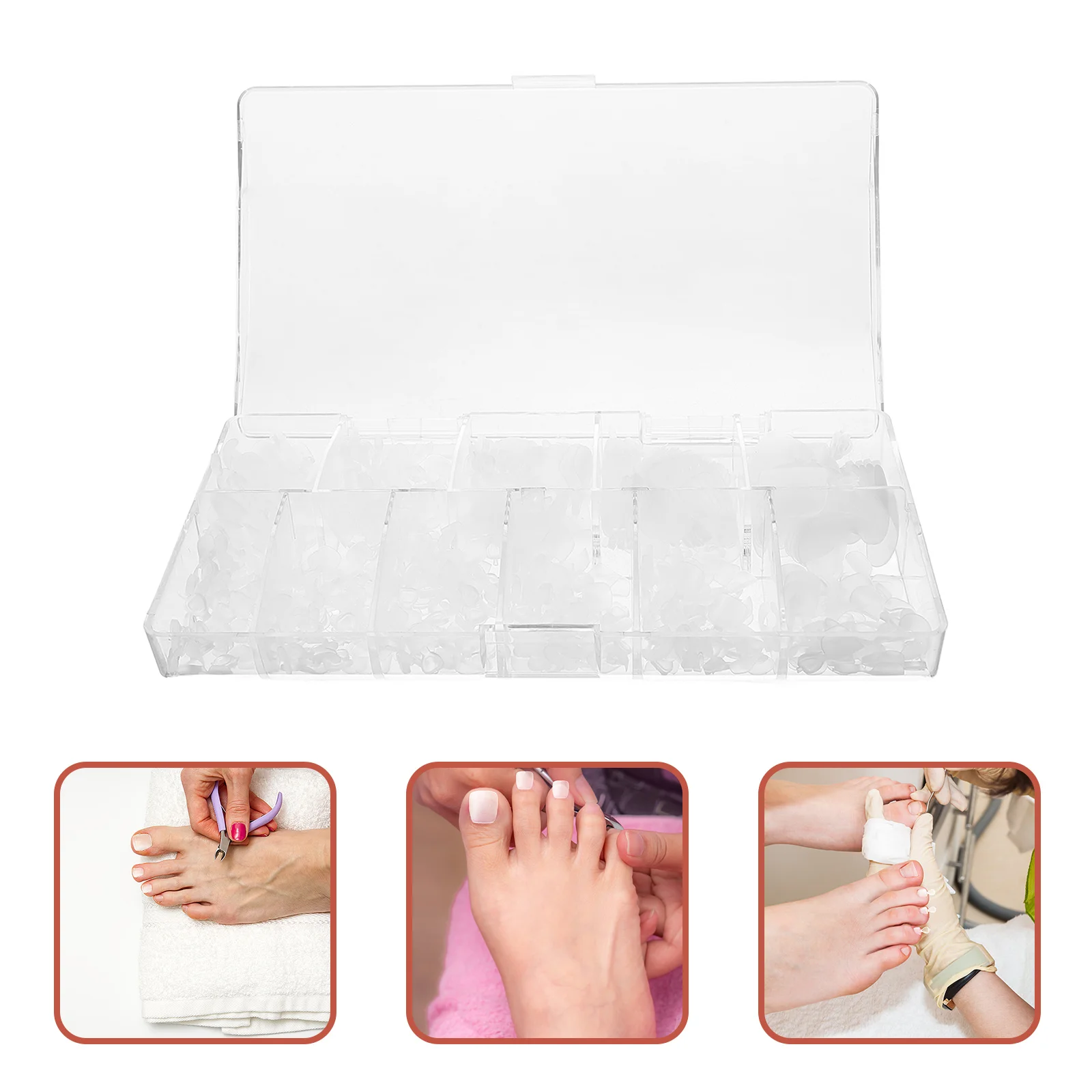 

504Pcs Fake Toenails Full Cover Nail Tips Durable Artificial Toenails DIY Manicure Salon Use Toe Nail Tips DIY Fake Toe Nails
