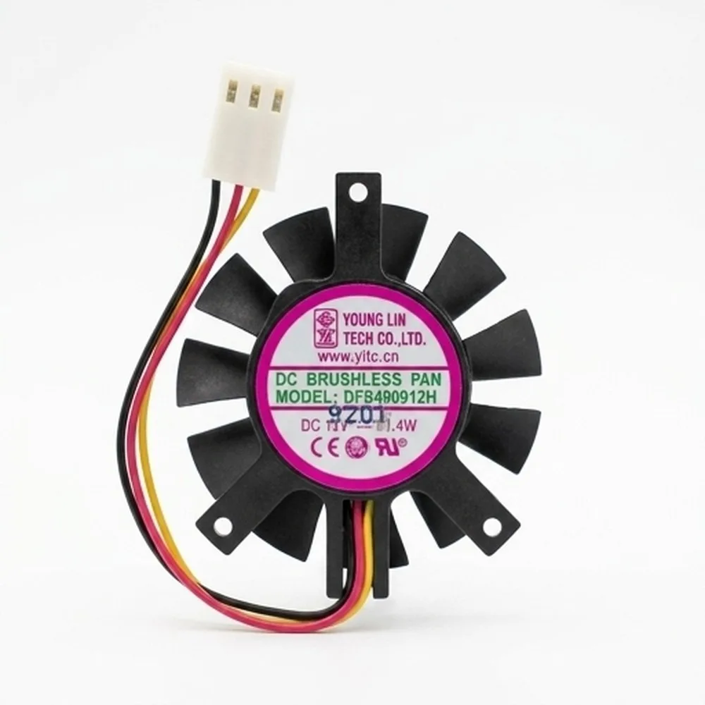 For DFS400912H DC12V 1.4W 3-Wire Graphics Card Cooling Fan
