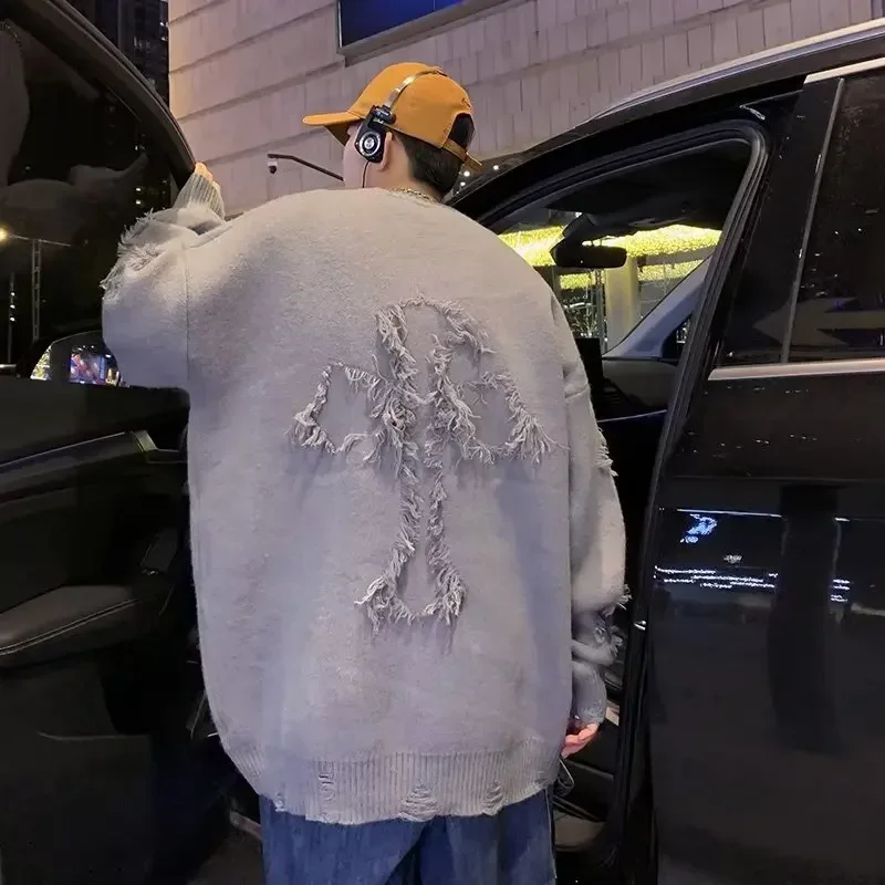 

Autumn New Pullover Sweaters Women Vintage Embroidery Loose Y2K Tops Warm Knitted Winter Pullover Korean Streetwear Clothes