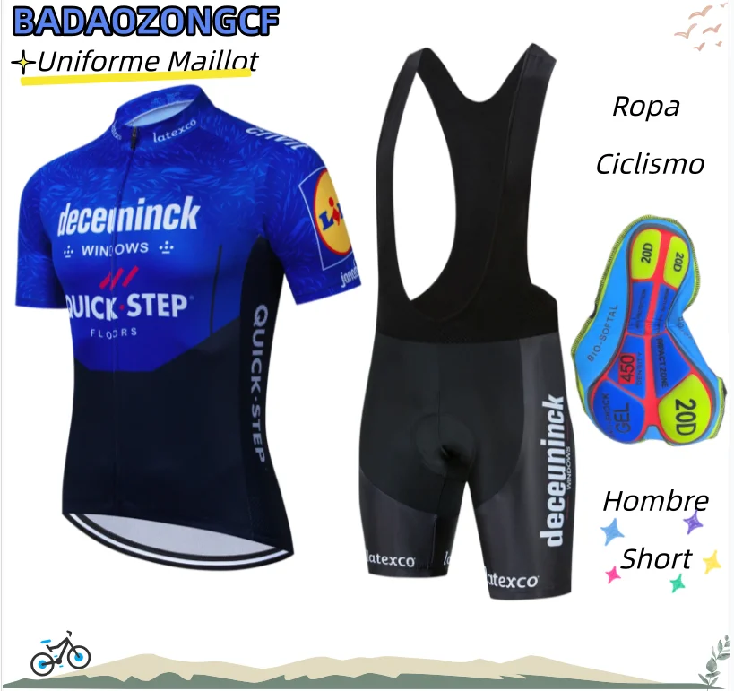 Summer Team Cycling Clothing  Ropa Ciclismo Hombre Short Sleeve Cycling Jersey Set Mtb Bike Man Uniforme Maillot