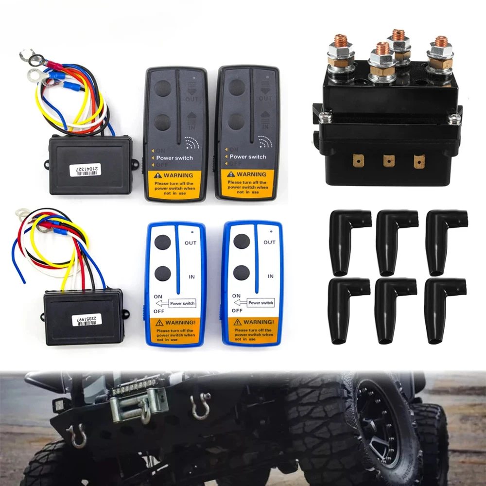 2.4G 12V 500Amp Electric Wireless Winches Remote Control Recovery Kit For Jeep ATV Trailer 120W 100ft Universal 4x4 Off Roaders