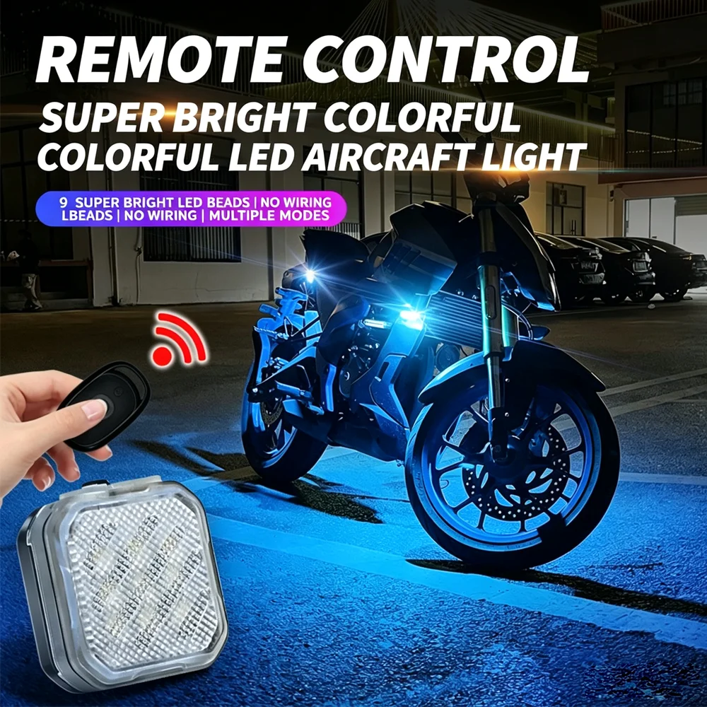 Wireless Remote Control LED Aircraft Strobe Light Multi-Color Super Bright Anti-Collision Warning Light For Motorcycle Car Drone