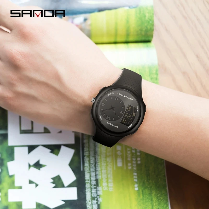 SANDA Band 763 Shockproof Wristwatch Luminous Mode Fashion Men Sports Quartz Business Electronic Watch Fall-proof Montre Homme