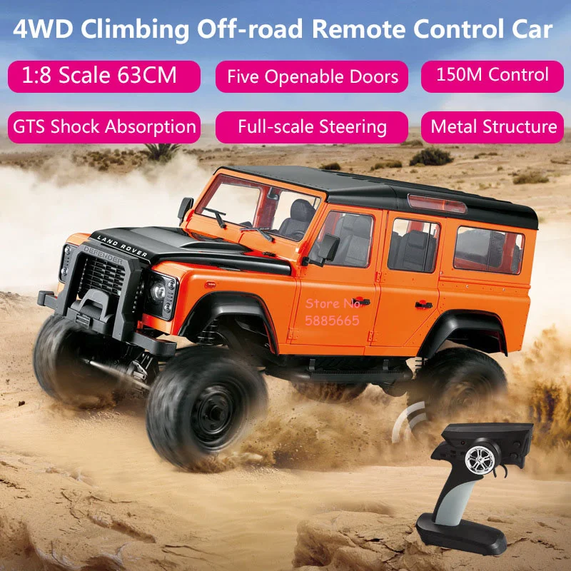 

63CM Large Professional Off Road Climbing RC Truck 1:8 4WD GTS Shock Absorb Full-scale Steering 150M Alloy Girder RC Car Model