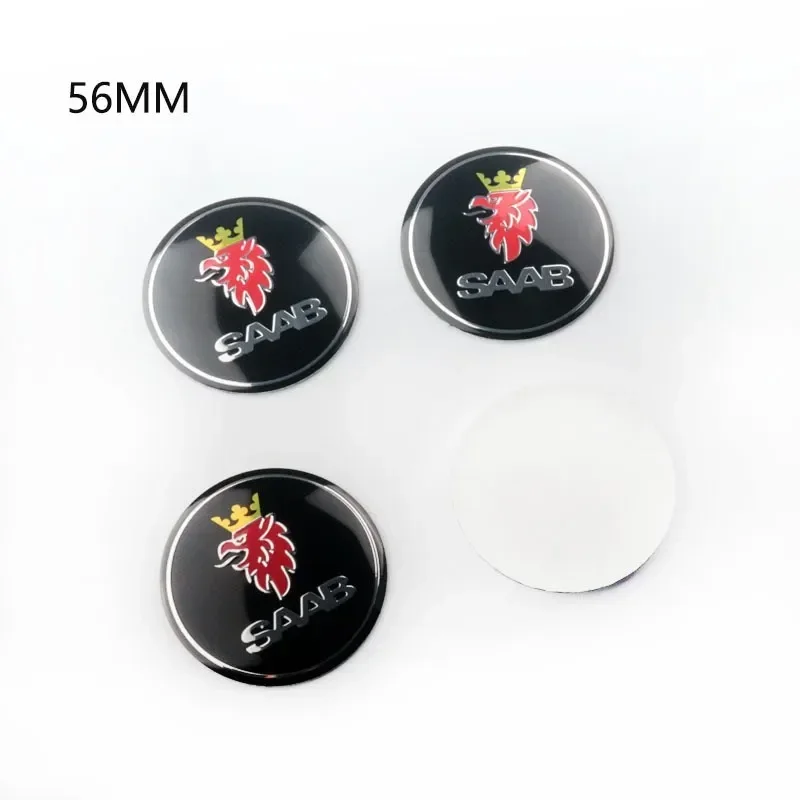4pcs x 56mm Aluminium Car Wheel Center Caps Rims Hub Sticker Emblem Badge Decals For SAAB 9 3 9 5 9-3 9-5 Accessories