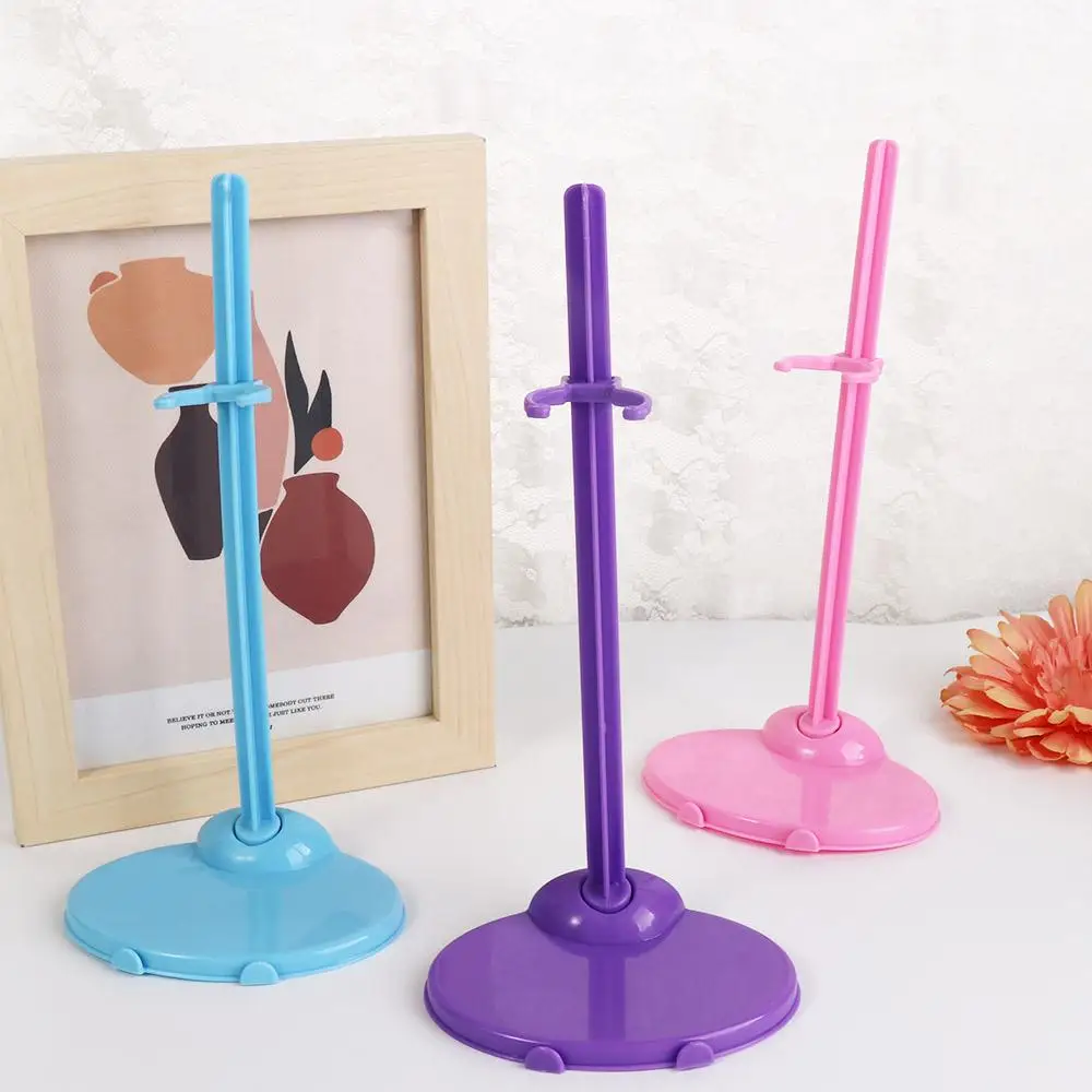 

Lovely Plastic Doll Stand Blue Pink Doll Stand Holder Purple Doll Accessories Kids Gift