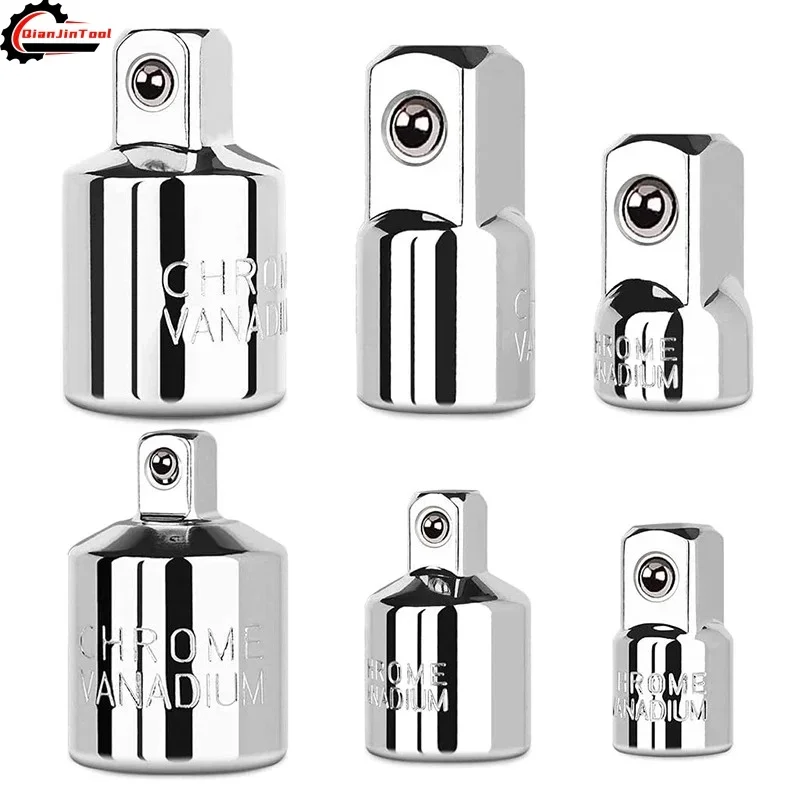 6Pcs Socket Interchangeable Adapter 1/4' 3/8' 1/2' Wrench Drive Converter Ratchet Electric Wrench Size Variable Converter Tool