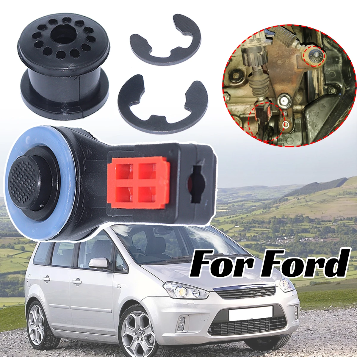 

Manual Shifter Cable Bushing Gear Shift Selector Linkage Lever End Pivot E-Clips For Ford C-Max Fusion Focus Fiesta 2002-2008