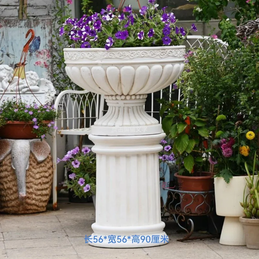 Roman column ornaments, European villas, gardens, courtyards, wedding balconies, vintage outdoor flower pots, flower stands, bas