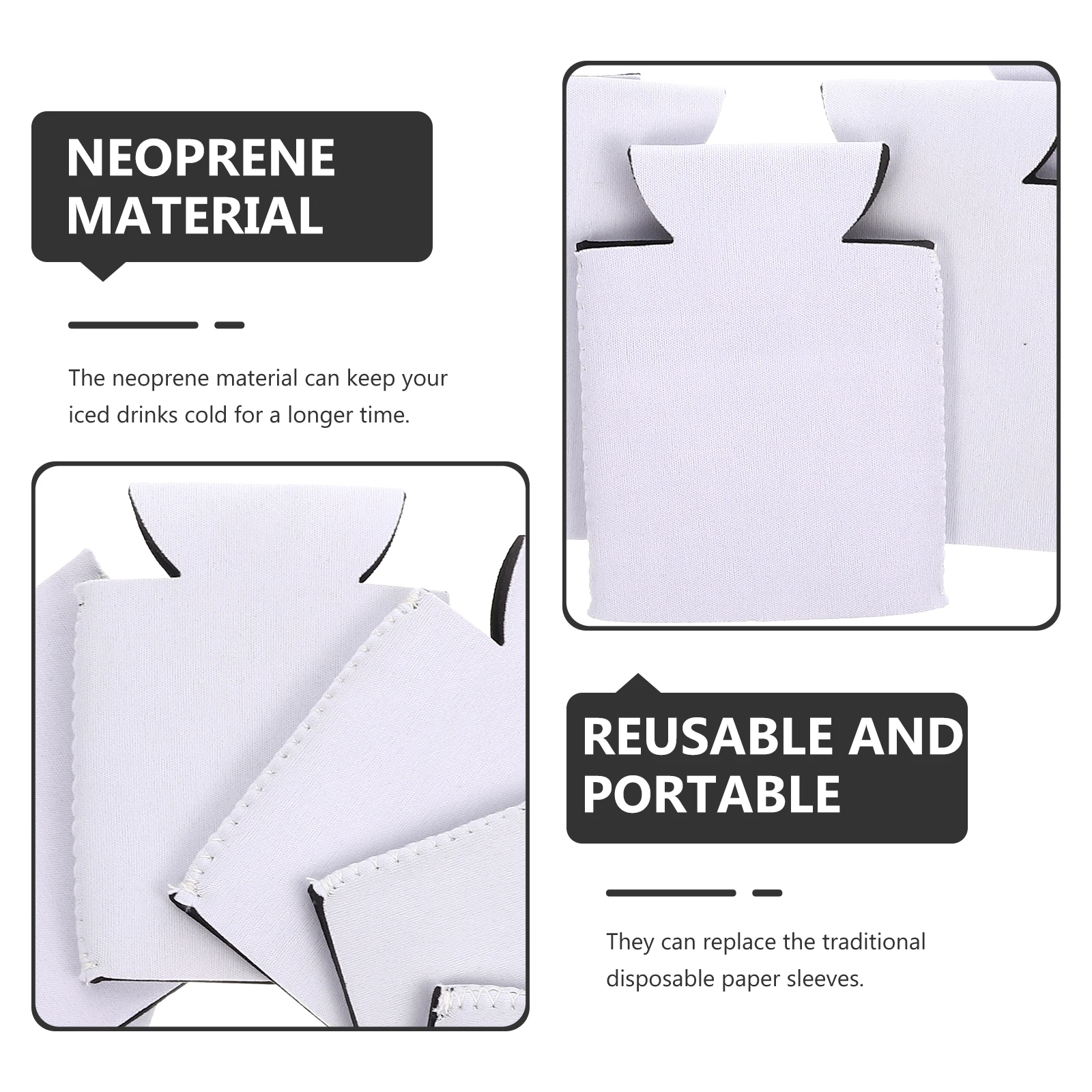 

10pcs Neoprene Can Sleeves Insulated Beverage Covers Reusable Portable Drink Beer Bottle Holder Frostproof Beer Can Protector