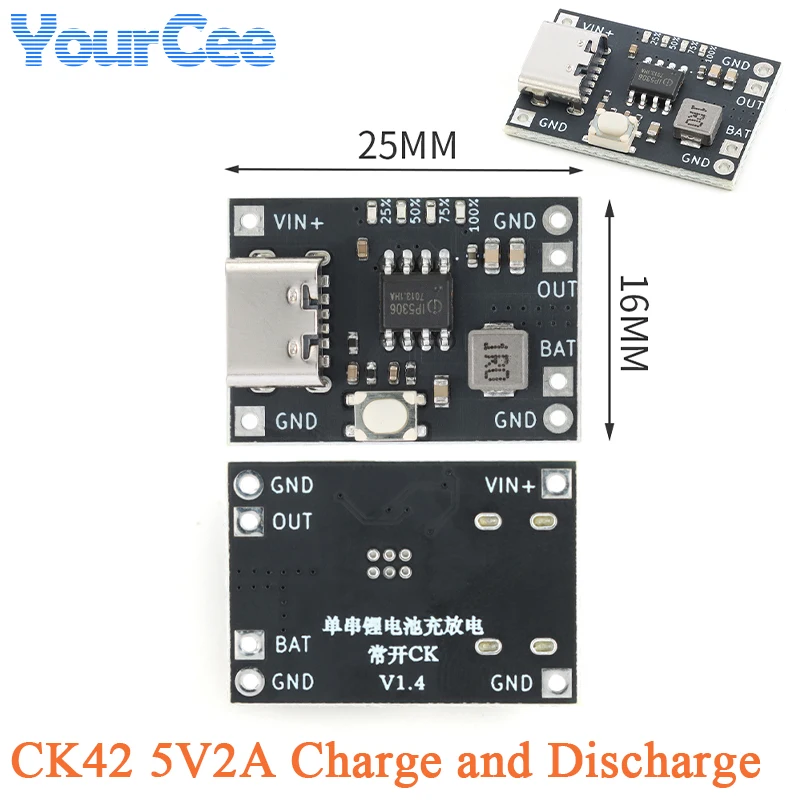10pcs/1pc MH-CD42 CD42 DC 5V 2.1A Mobile Power Diy Module 3.7/4.2V Charge/Discharge(boost)/battery protection/indicator Board