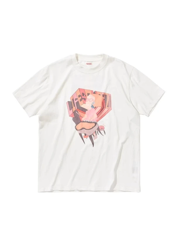 

KAPITAL 25SS Casual cotton fun-printed loose round neck short-sleeved T-shirt