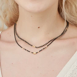 ZMZY Cute Simple Faceted Stones Necklaces For Women Natural Agate Stone Chokers Crystal Chain Handmade Necklace Jewelry Female
