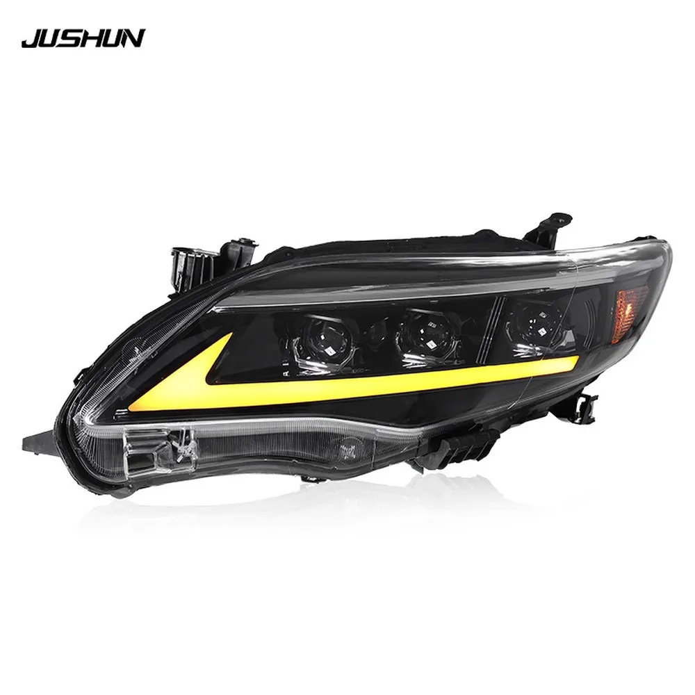 For 2011-2013 for Toyota Corolla US Version LED Headlights Assembly Triple Eye DRL Sequential Turn