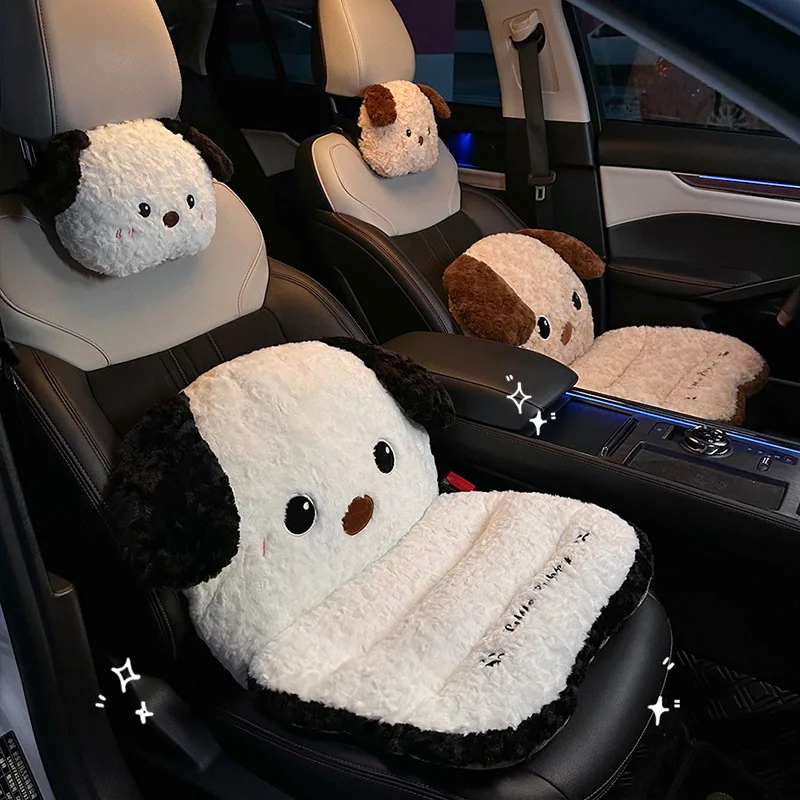 Cute cartoon design car seat cushion soft plush with thickened padding for office home and car use Integrated Integrated cushion