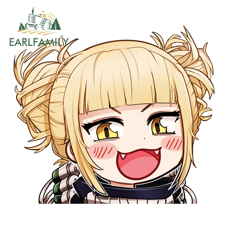 

EARLFAMILY 13 см x 11,7 см наклейки на автомобиль с изображением Химико Тоги, забавные виниловые наклейки в стиле аниме, водонепроницаемые, устойчивые к царапинам, для кемпера