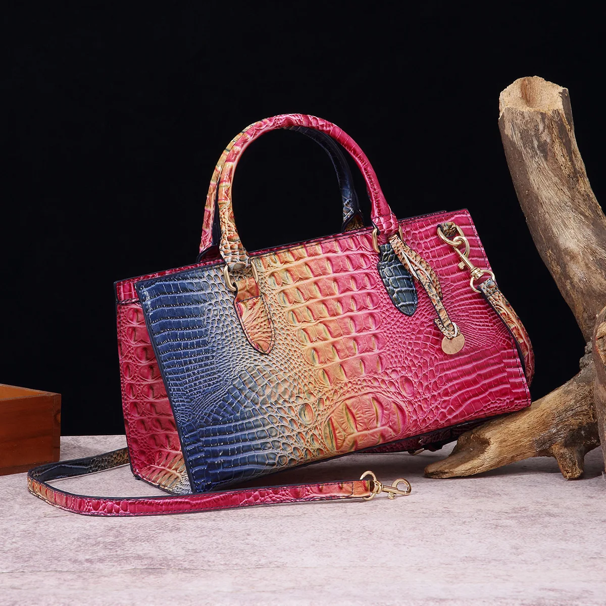 

Bag for Women 2024 New in Fashion Crocodile Pattern Handbag Large Capacity Casual One Shoulder Crossbody Bag bolsa quadrada sac