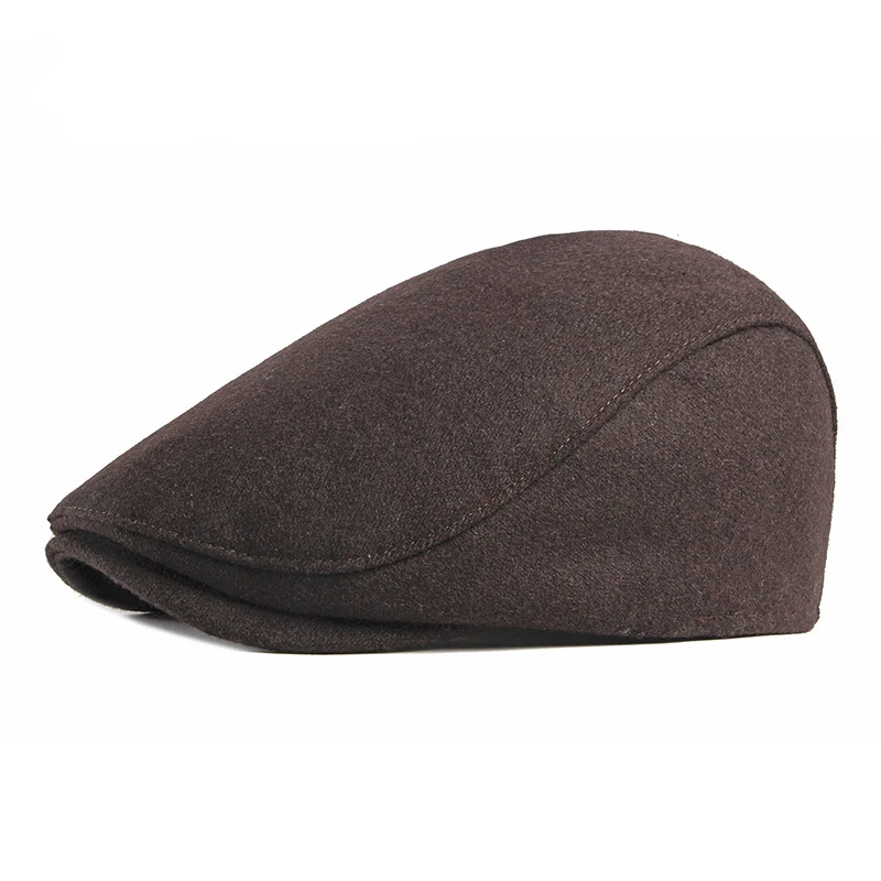 Men Retro Flat Cap Soft Wool Blend Ivy Hat Classic Newsboy Driving Cap For Fall Winter Daily Wear