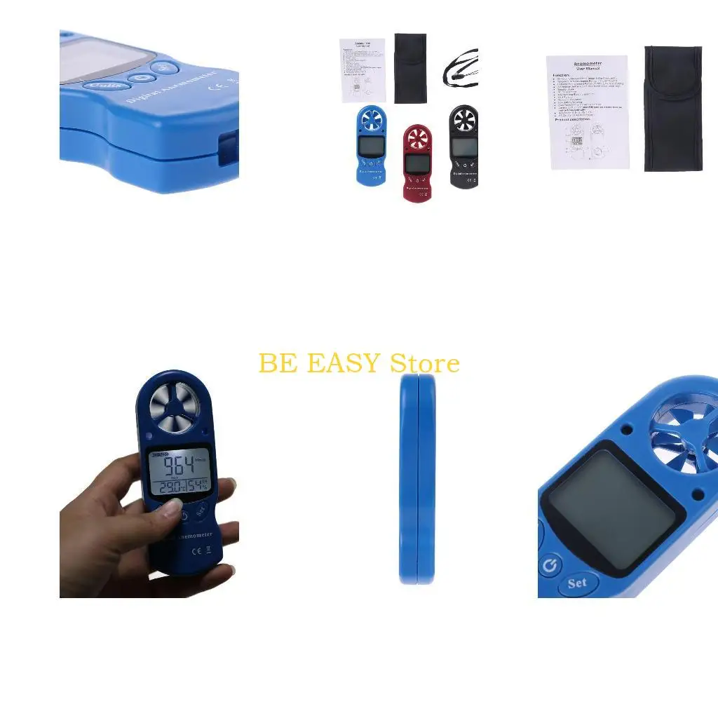 E28F Mini Anemometer Digital High Impeller Volume Temperature