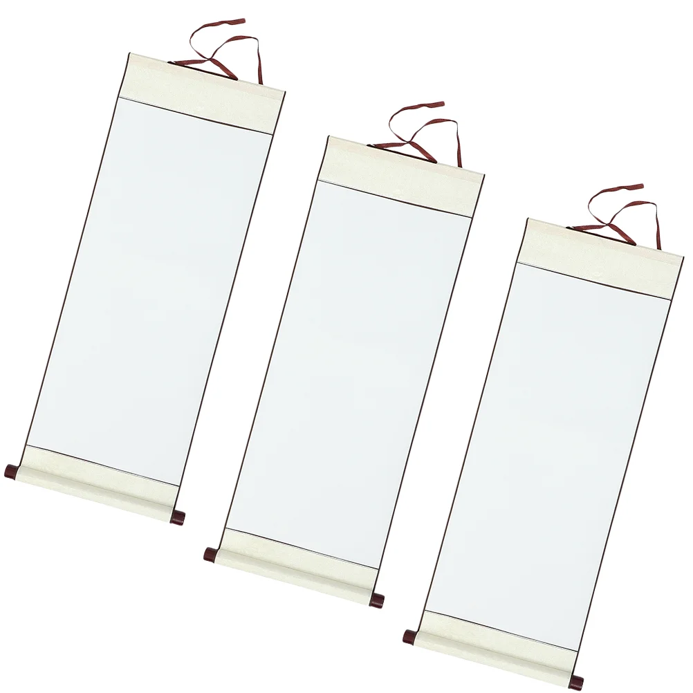 

3 Pcs Blank Scroll Aged Paper Chinese Painting Parchment Reel Caligraphy for Writing