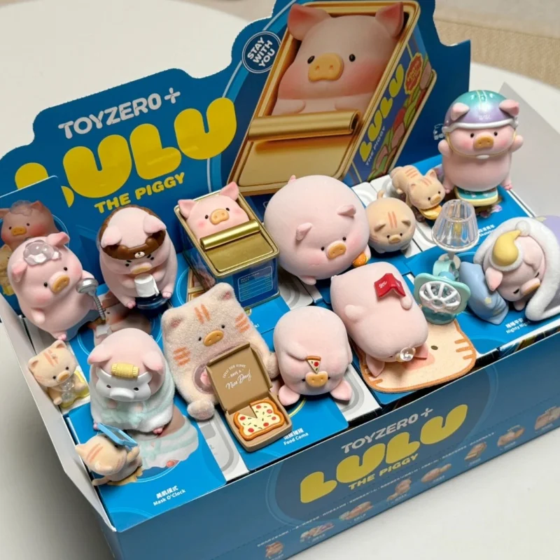 Lulu Pig Associated Daily Blind Box Kawaii Piggy Anime Figure Doll Surprise Bag Room Desktop Ornament Collection Model Toys Gift