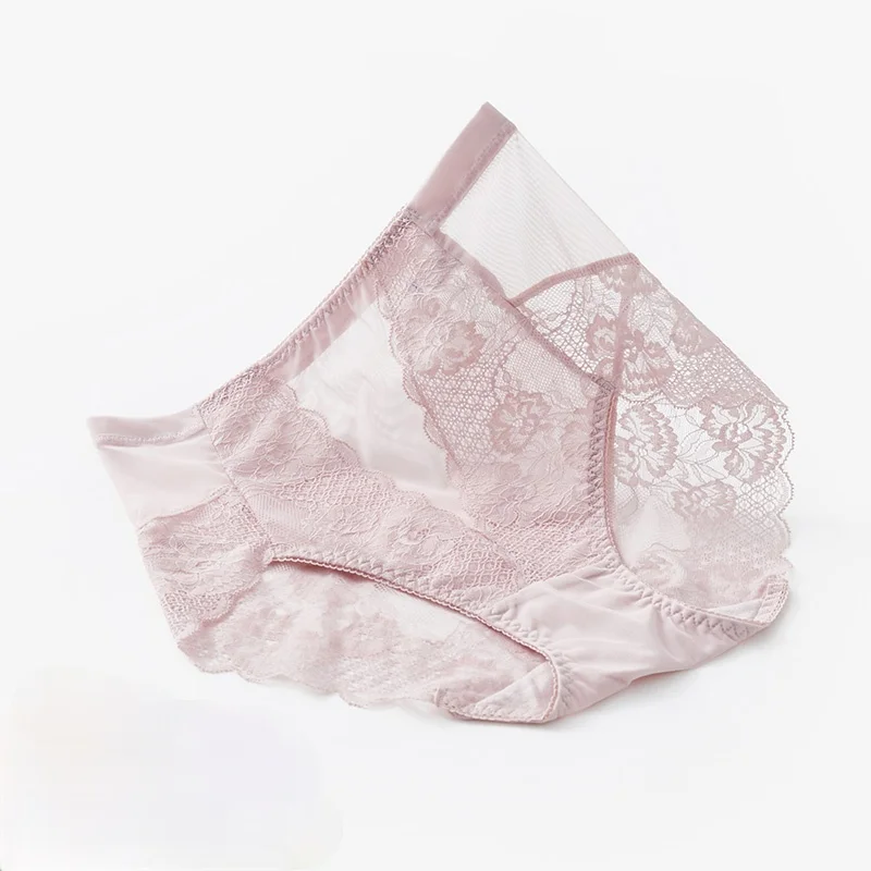 3Pcs/lot Women's Sexy Lace Lingerie Female Underwear Seamless Cotton Crotch Panties Set High Waist Invisible Briefs