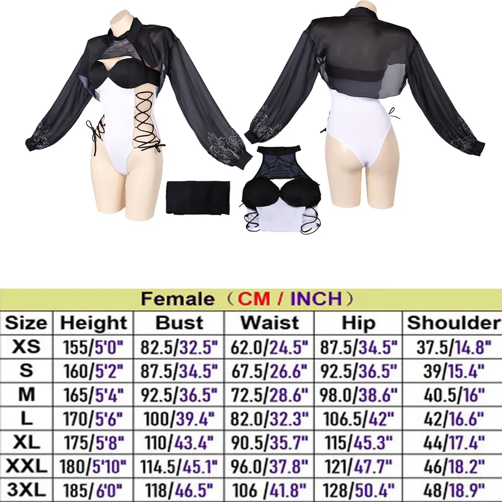 YoRHa 2B Cosplay Costume Game NieR Cos Automata outfit Fantasy tuta per ragazze Roleplay Halloween Carnival Suit accessori