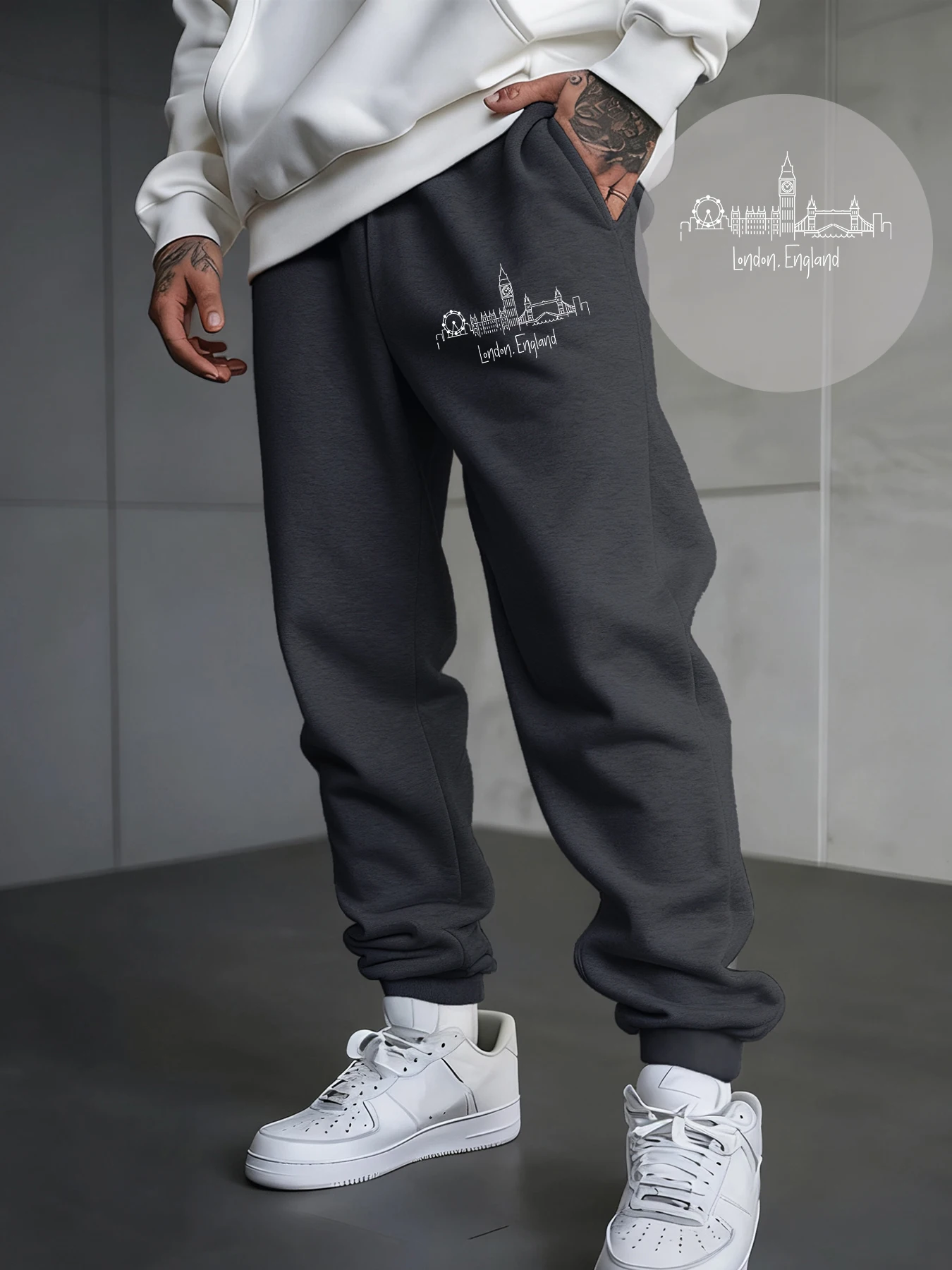 

London England Letter Simplicity Print Man Sweatpants Casual Autumn Jogging Pants Hip Hop Fleece Pant All-Match Street Trouser