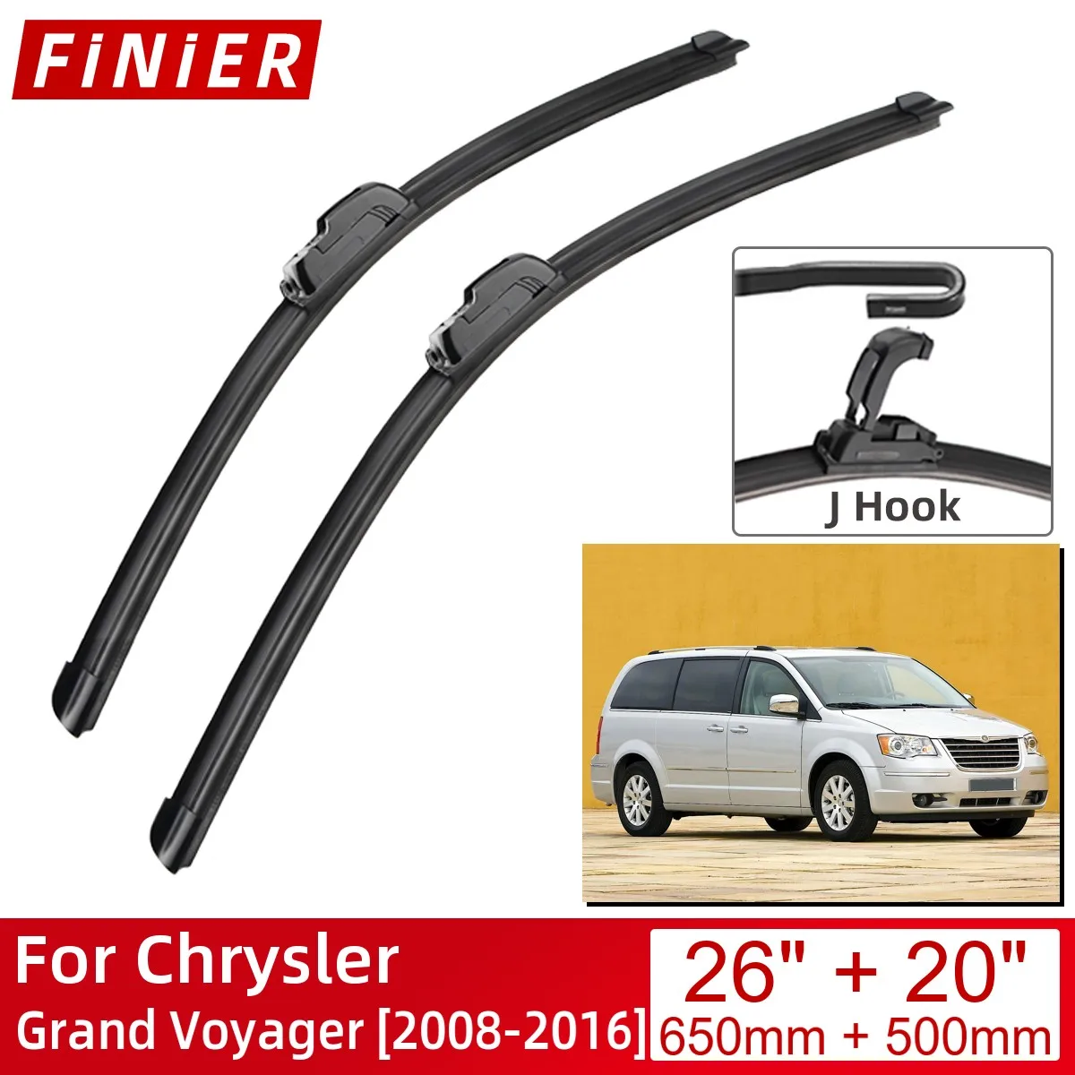 

Щетки стеклоочистителя передние для Chrysler Grand Voyager 2008-2016, 26 + 20 дюймов