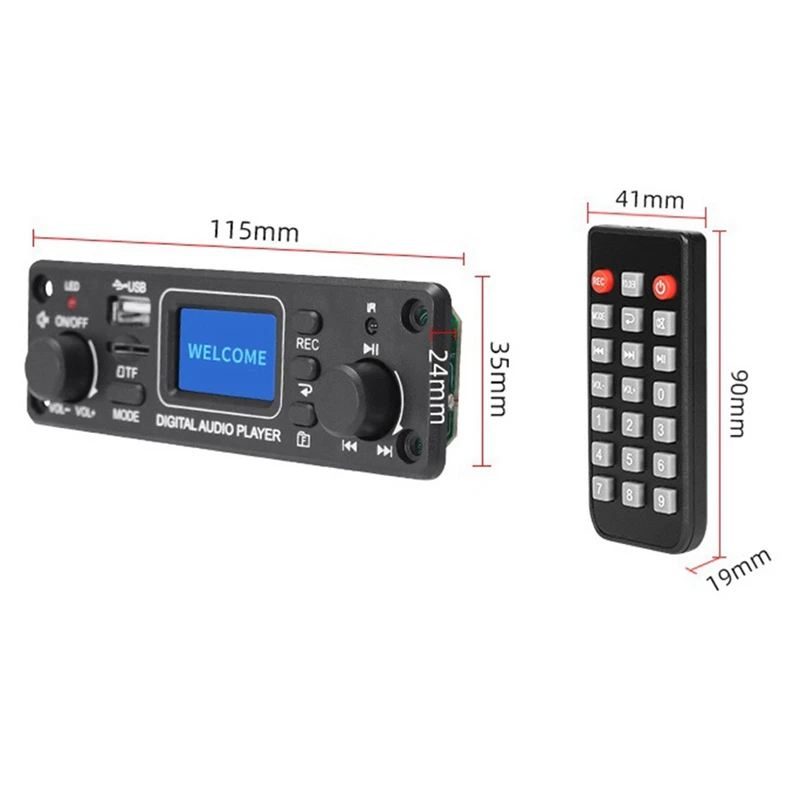 Bluetooth MP3 Player Music Player Decoder Board 128X64 DOTS LCD USB SD BT FM Music Player Module TPM119B