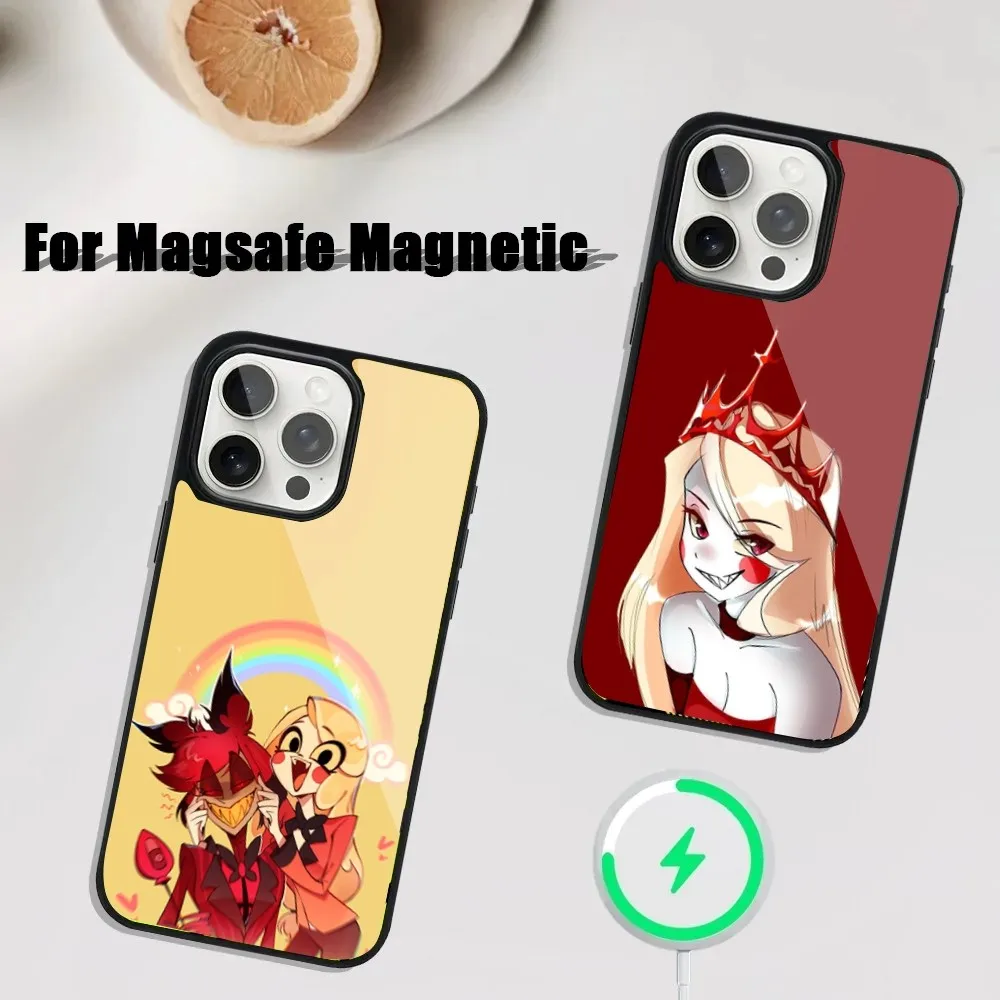 A-Alastor H-Hazbin H-Hotel Phone Case For iPhone 16,15,14,13,12,11,Plus,Pro,Max Mini Magsafe Magnetic Wireless Charging