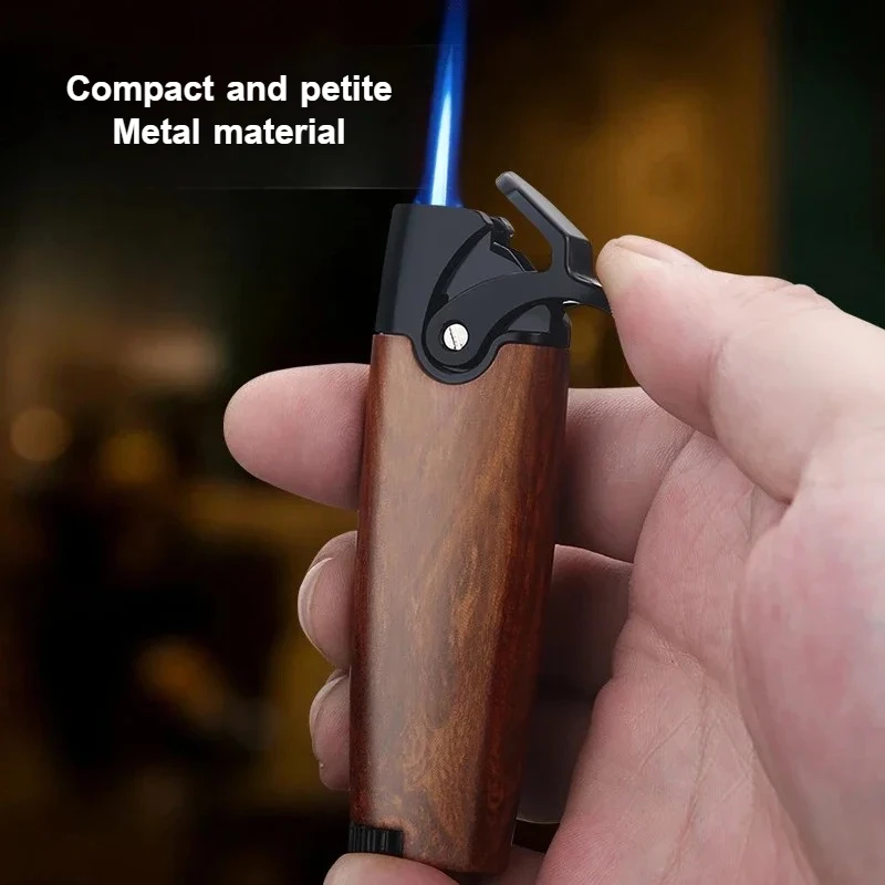 

Mini Metal Windproof Gas Lighter Blue Flame Turbo Jet Recycling Cigar Multifunctional Lighter Survival Tool Men's Gift