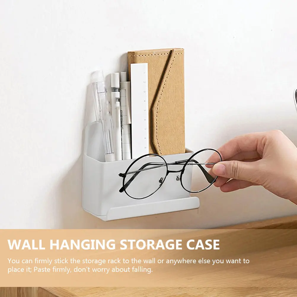 2Pcs Remote Control Storage Box Wall Mounted Adhesive Organizer Floating Shelf Bedroom Storage Holder TV Controller Wall Mount