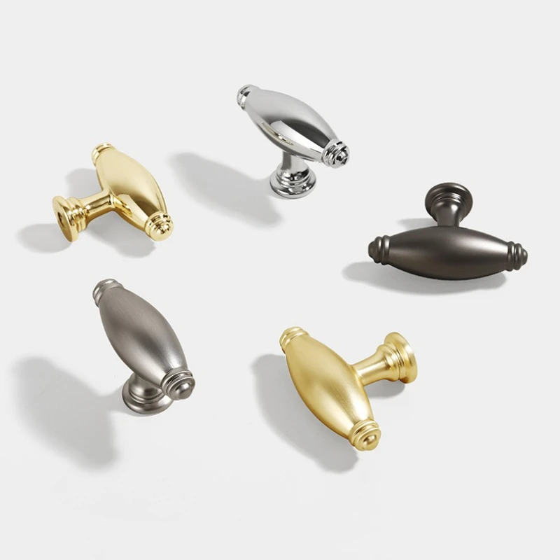 Gold Silver Grey Single Hole Solid Handle European Cabinet Wardrobe Door Handle Drawer Shoe Cabinet Handle Furniture Accessories