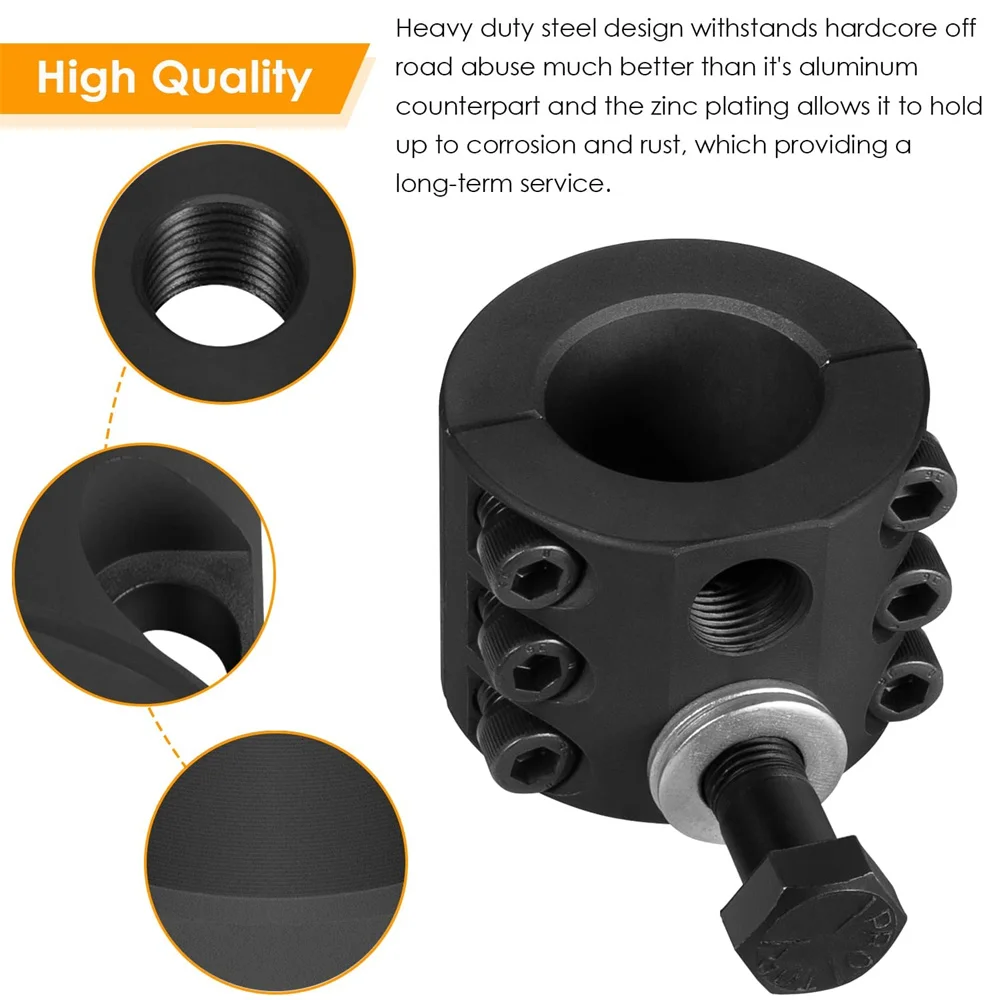 ANX Lenkungsstabilisator Spurstangenklemme für Jeep Wrangler JK TJ XJ ZJ MJ 2007-2018 mit 1-3/8 Zoll Durchmesser Spurstange (1-3/8' Außendurchmesser Rohr) – Detail 10