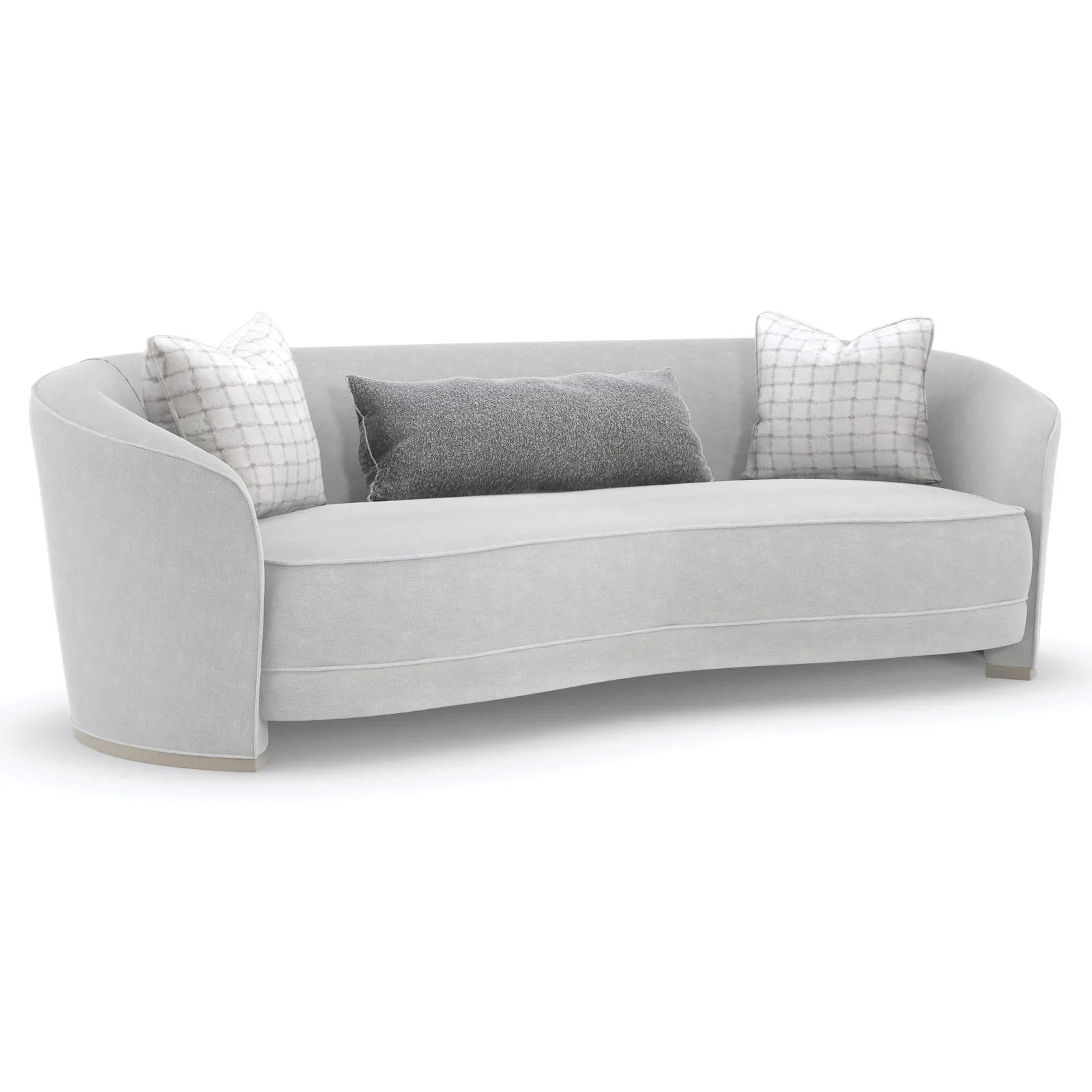 Modern Minimalist Wood Curved Sofa With Antique Design For Hotel Lobby Villa Reception And Negotiation Use