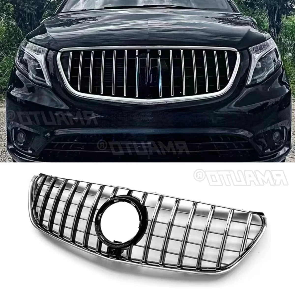 

Для Mercedes Benz V-Class V260 W447 2016-2020 автомобильный бампер гриль декоративные полоски гоночная решетка комплект кузова передний бампер гриль