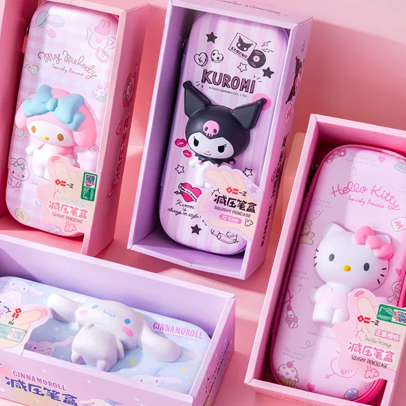 

Sanrio Decompression Pencil Cases Kawaii Kuromi Hello Kitty Cinnamoroll Melody Pencils Bag Pen Case School Supplies Stationery