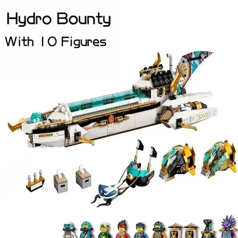 

In Stock Hydro Bounty Ship Building Blocks Bricks Compatible 71756 Submarine Model Undersea Boat Christmas Birthday Toy Gifts