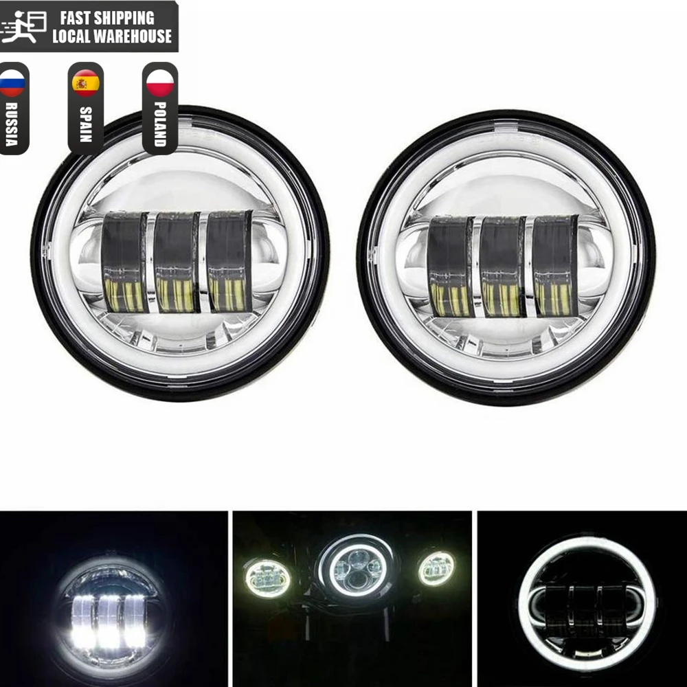 Voor Harley 7 "Led Projector Moto Koplamp + 4 1/2 Fog Passeren Lichten Voor Touring Electra Glide7 Inch koplamp Beugel Onderdelen