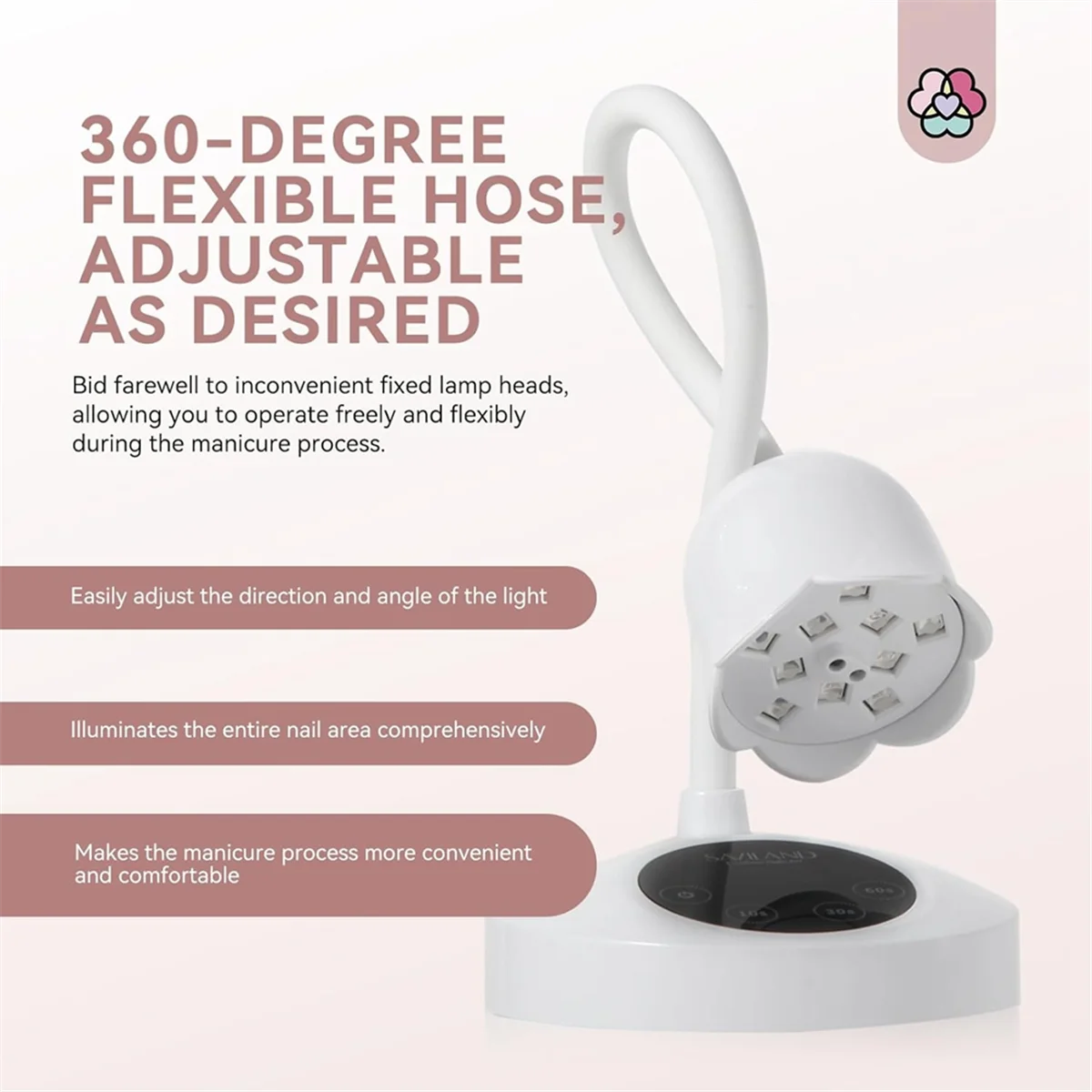 NUOVA Mini lampada per asciugare lo smalto gel Lampada per unghie UV ricaricabile a LED Lampada per unghie senza fili a collo di cigno per unghie in gel Asciugatura rapida