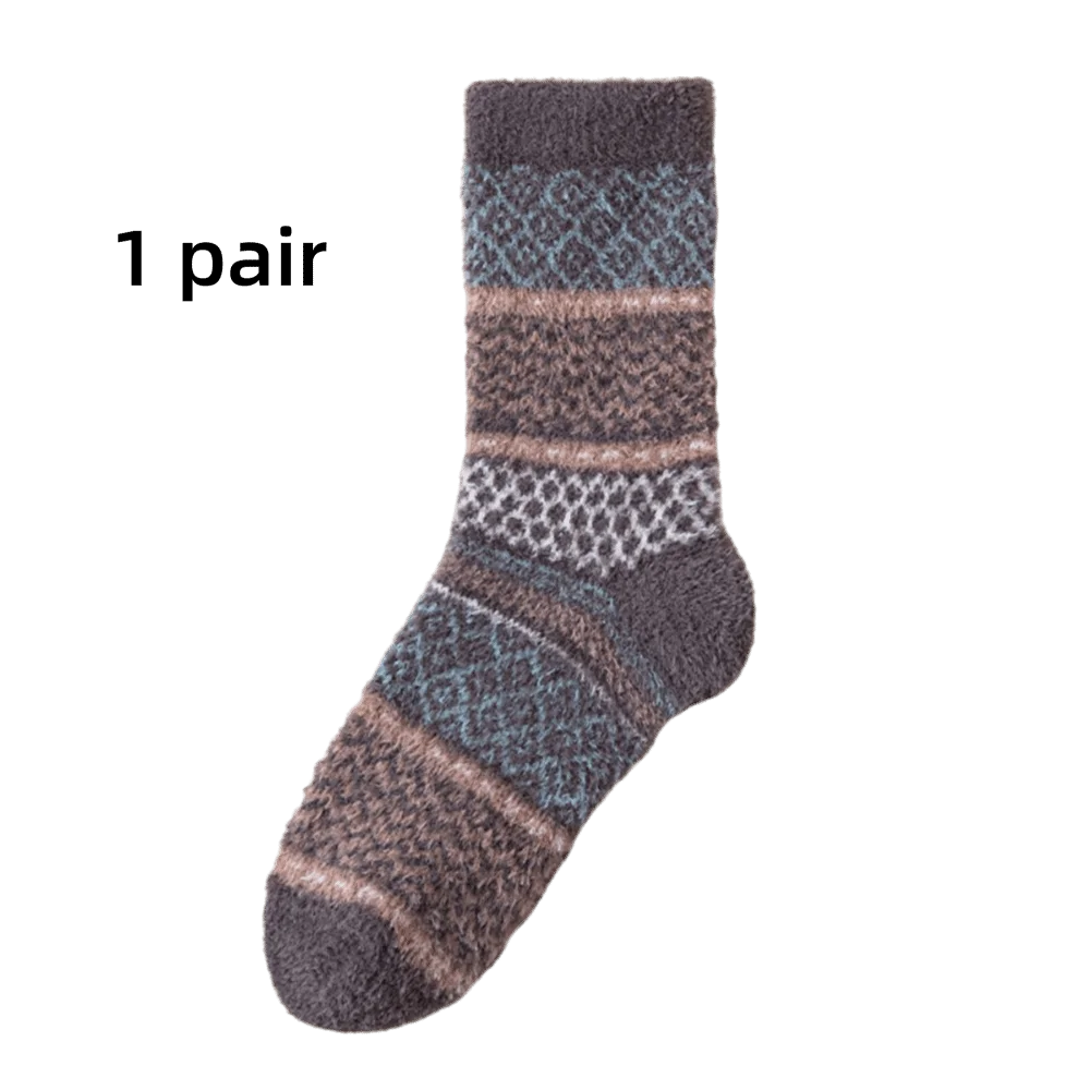 

Модные осенне-зимние носки из кораллового флиса, мягкие утолщенные носки для сна, полуфлисовые теплые средние носки-трубы для женщин и девочек